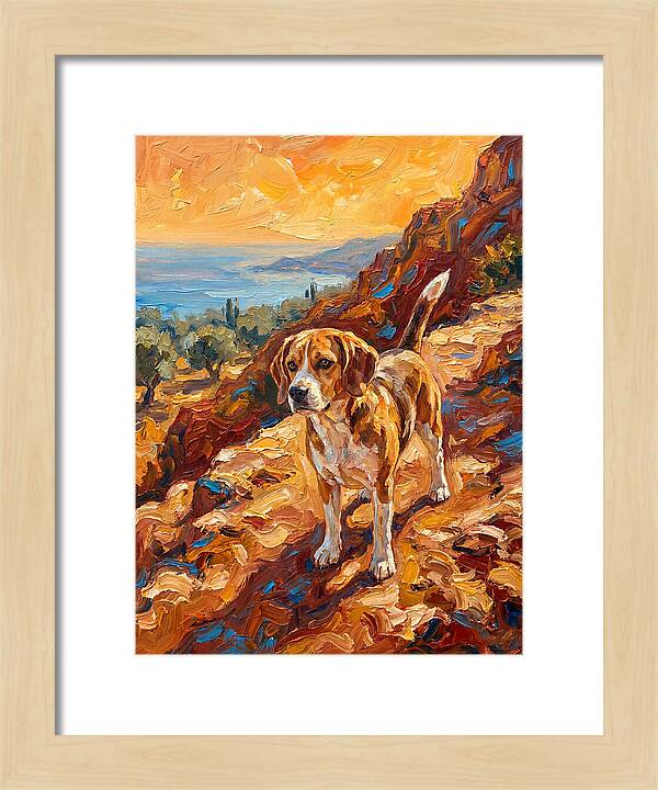 Beagle Against Mediterranean Sunset
