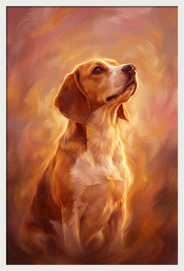 Beagle Bathed In Light