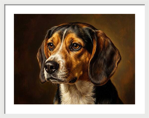 Beagle Portrait In Realism