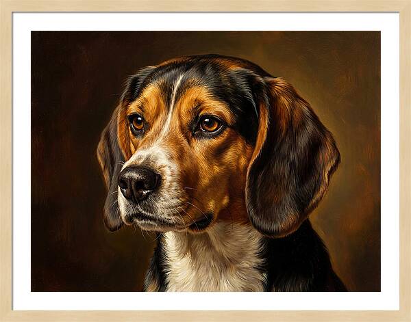 Beagle Portrait In Realism
