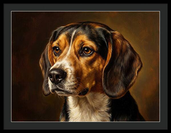 Beagle Portrait In Realism