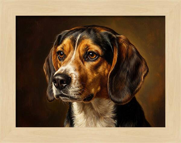 Beagle Portrait In Realism