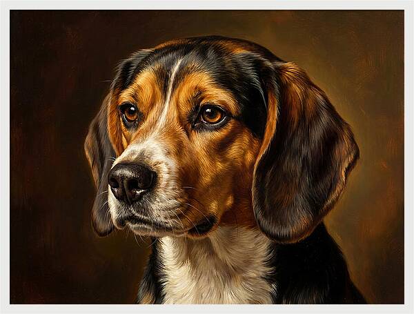 Beagle Portrait In Realism