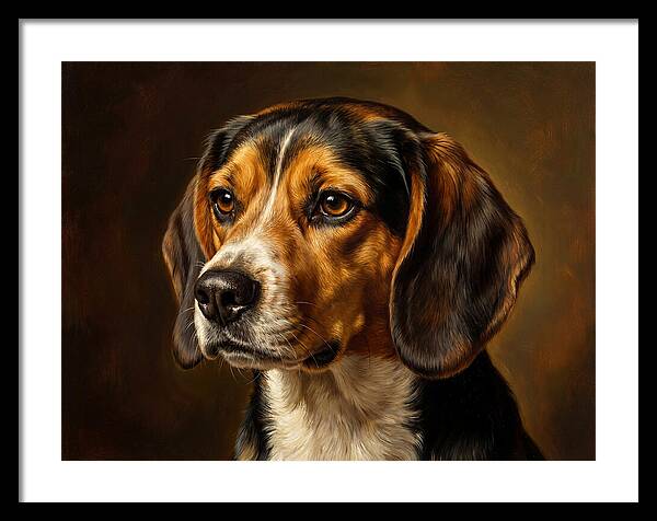 Beagle Portrait In Realism