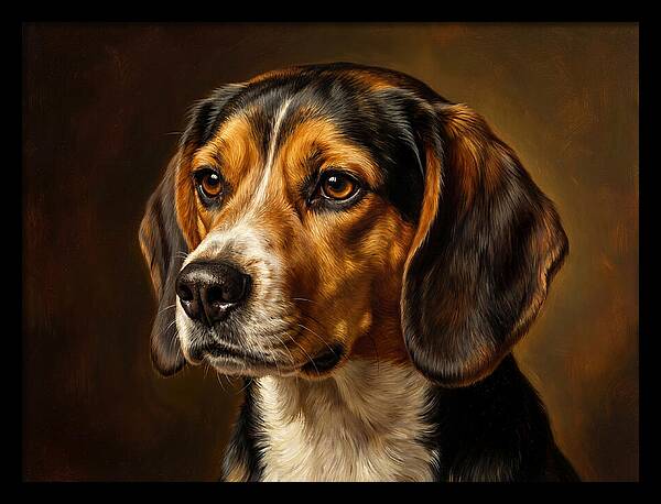 Beagle Portrait In Realism