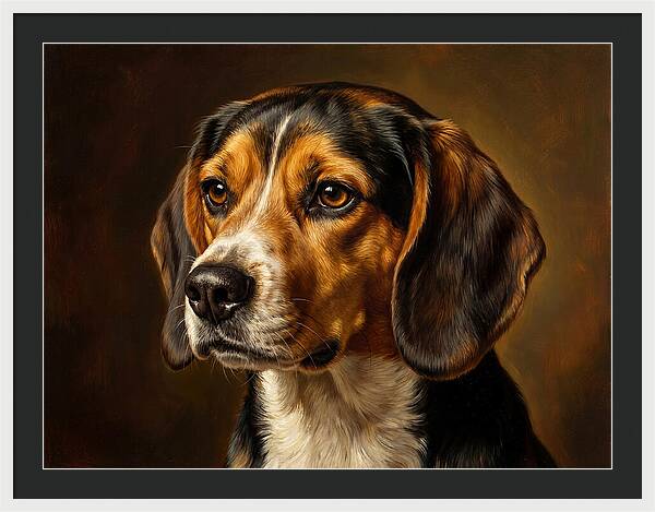 Beagle Portrait In Realism