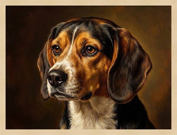 Beagle Portrait In Realism