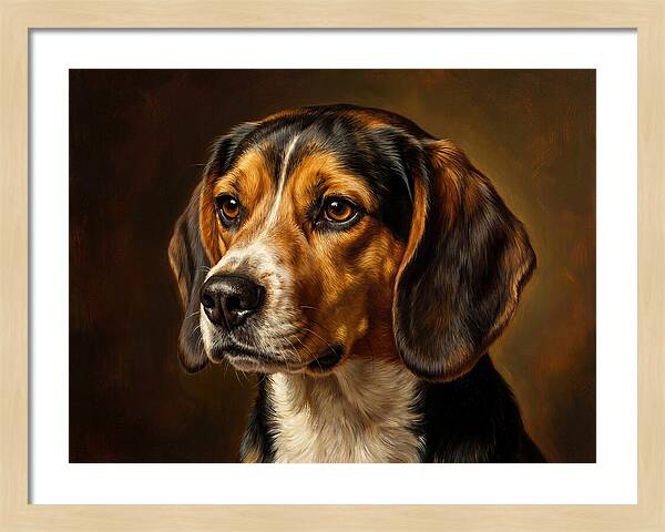 Beagle Portrait In Realism