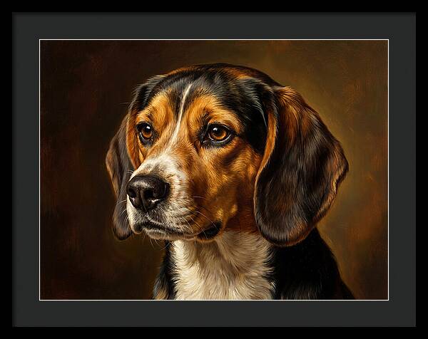 Beagle Portrait In Realism