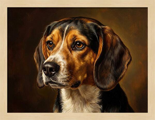 Beagle Portrait In Realism