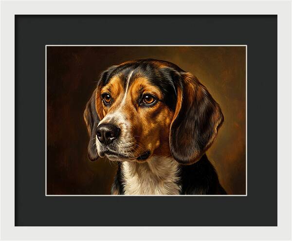 Beagle Portrait In Realism