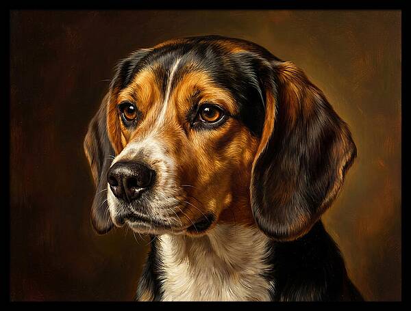 Beagle Portrait In Realism