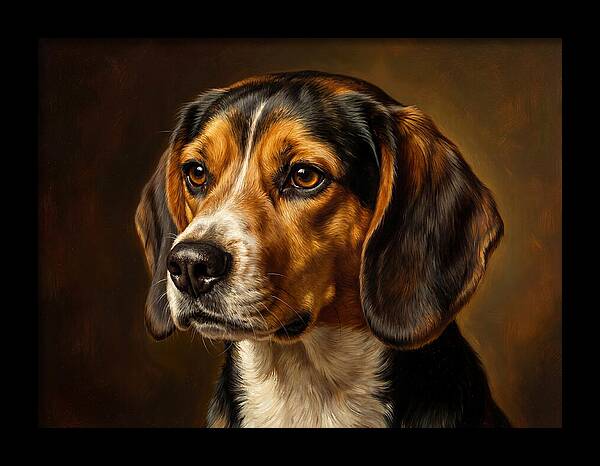 Beagle Portrait In Realism