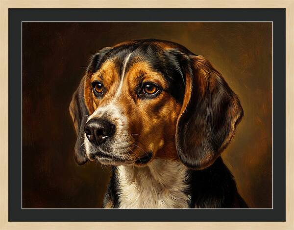 Beagle Portrait In Realism