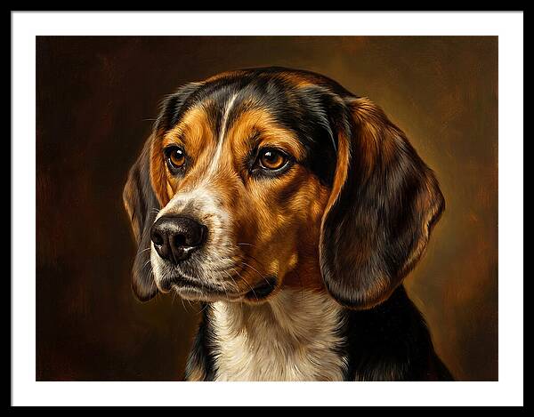 Beagle Portrait In Realism