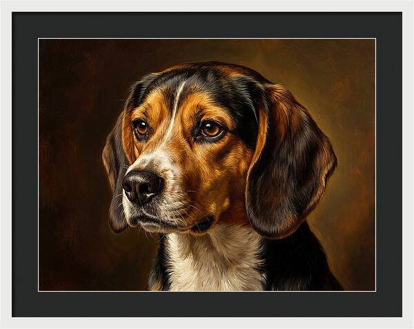 Beagle Portrait In Realism