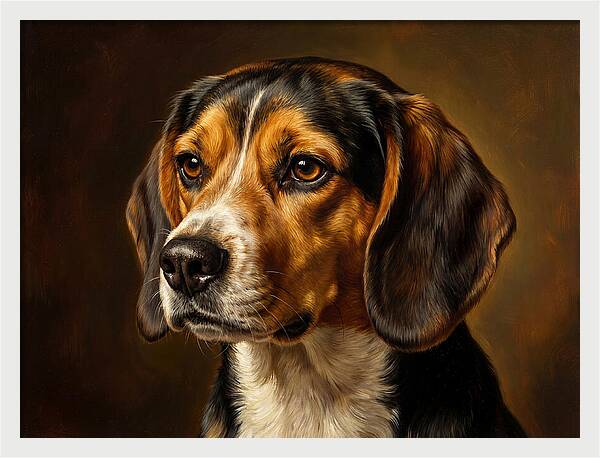Beagle Portrait In Realism