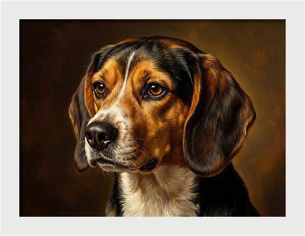 Beagle Portrait In Realism