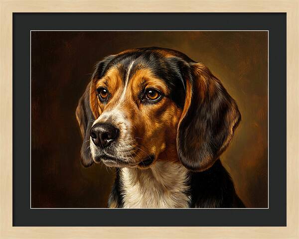 Beagle Portrait In Realism