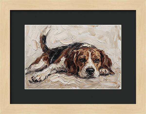 Beagle Relaxing In Warm Tones