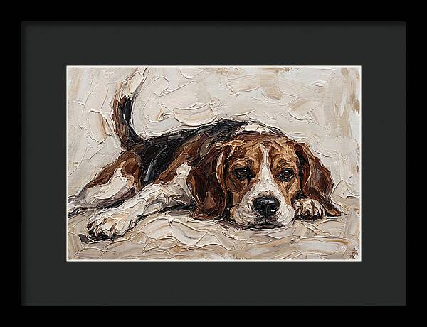 Beagle Relaxing In Warm Tones