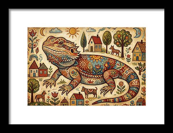 Bearded Dragon Folk Art