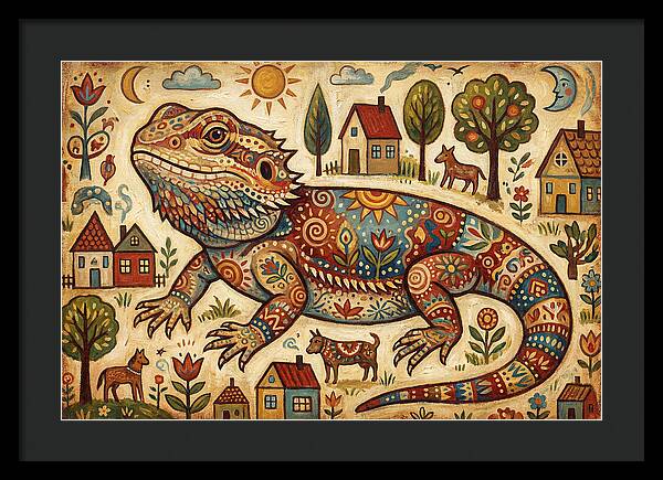 Bearded Dragon Folk Art
