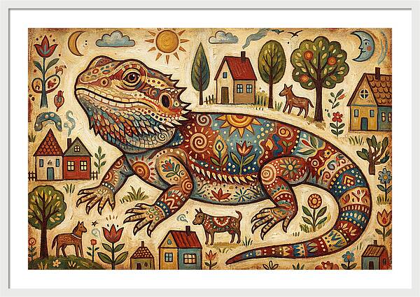Bearded Dragon Folk Art