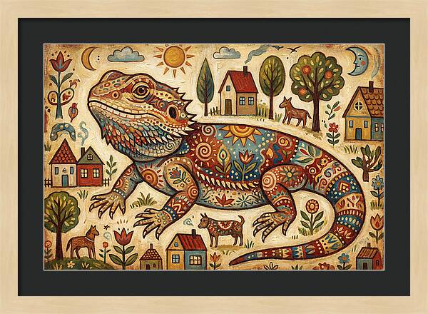 Bearded Dragon Folk Art