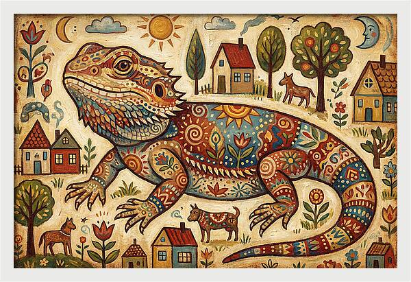 Bearded Dragon Folk Art