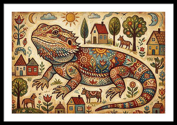 Bearded Dragon Folk Art
