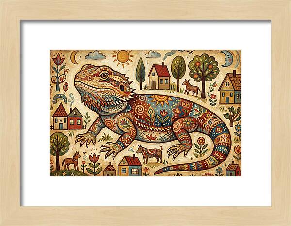 Bearded Dragon Folk Art