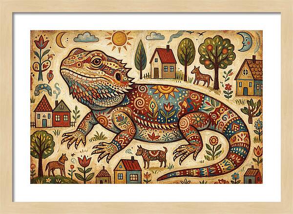 Bearded Dragon Folk Art