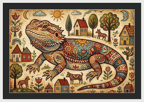 Bearded Dragon Folk Art