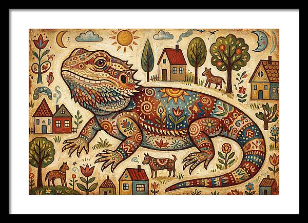 Bearded Dragon Folk Art