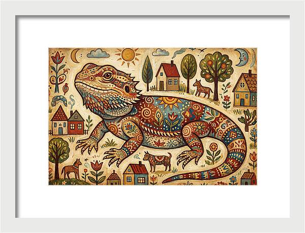 Bearded Dragon Folk Art