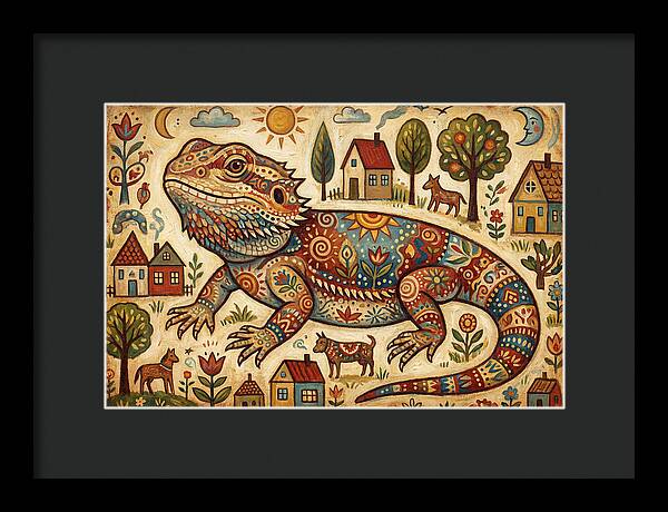 Bearded Dragon Folk Art