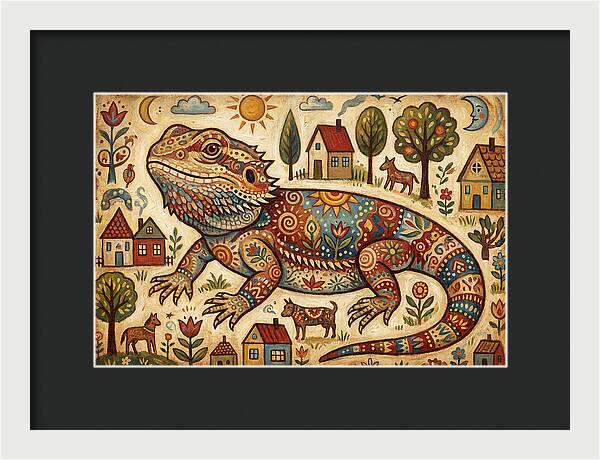 Bearded Dragon Folk Art