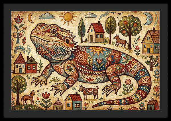 Bearded Dragon Folk Art