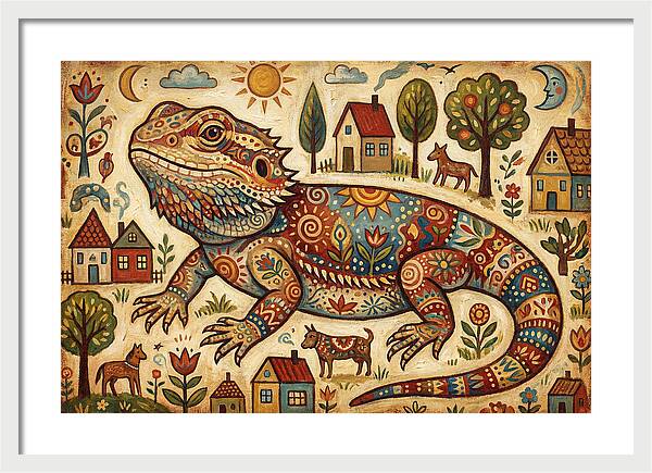 Bearded Dragon Folk Art