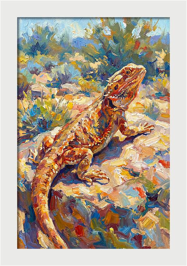 Bearded Dragon In Sunlight