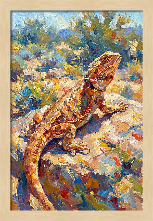 Bearded Dragon In Sunlight