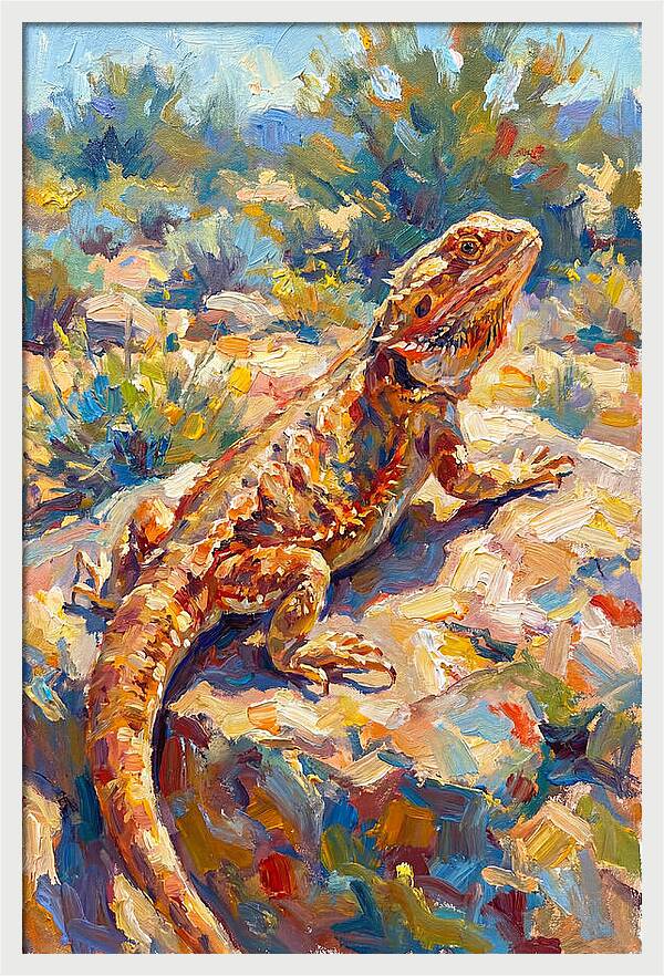 Bearded Dragon In Sunlight