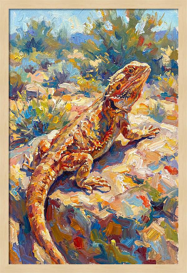 Bearded Dragon In Sunlight