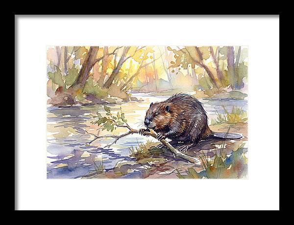Beaver By The Stream