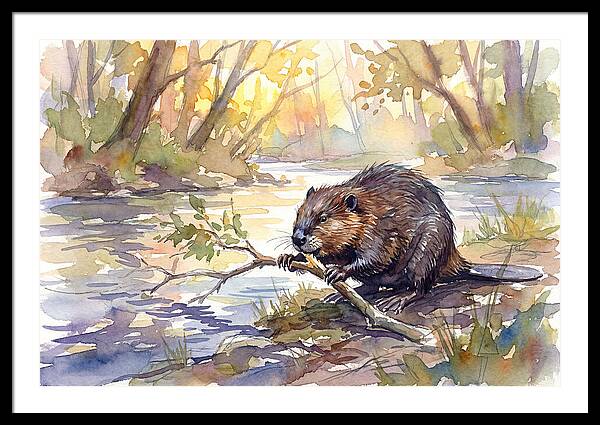 Beaver By The Stream