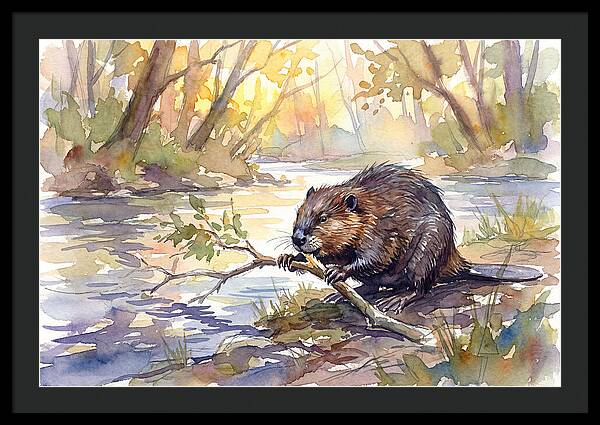 Beaver By The Stream