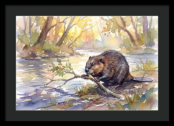 Beaver By The Stream