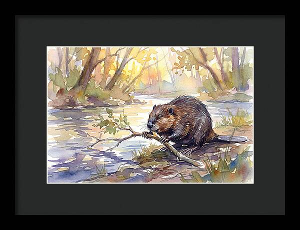 Beaver By The Stream