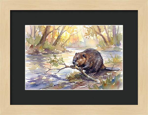 Beaver By The Stream